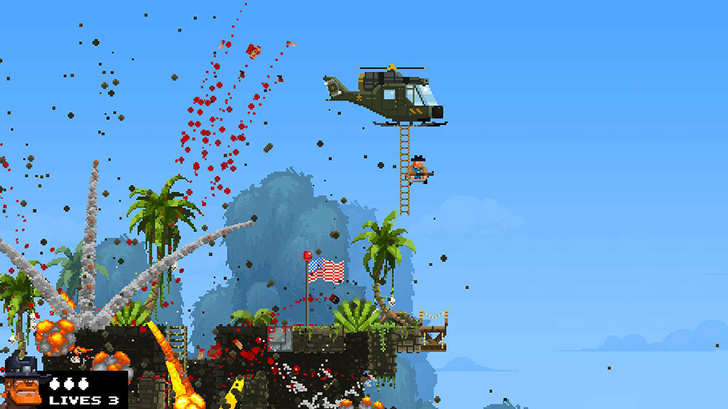 Broforce как перепрыгнуть пропасть