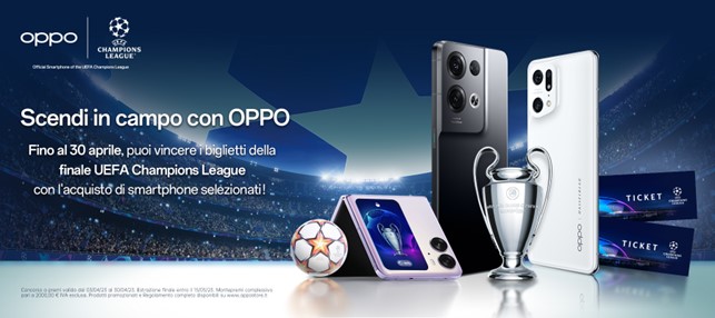 OPPO UEFA Champions League: Parte il concorso per vincere la finale